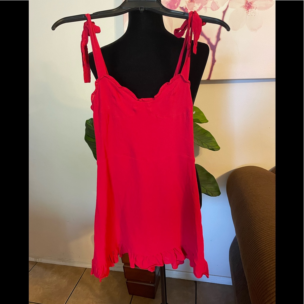 Reformation + Net Sustain Christine Ruffled Georgette Mini Dress
